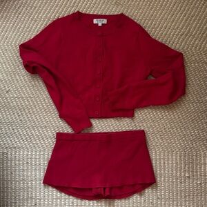 Frankie's Bikinis Red Skirt Set